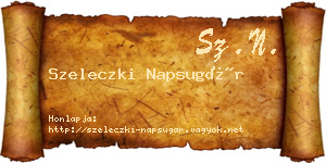 Szeleczki Napsugár névjegykártya